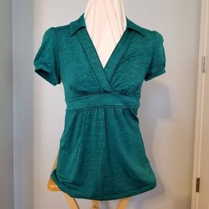 Maurices collared short sleeve blouse, medium